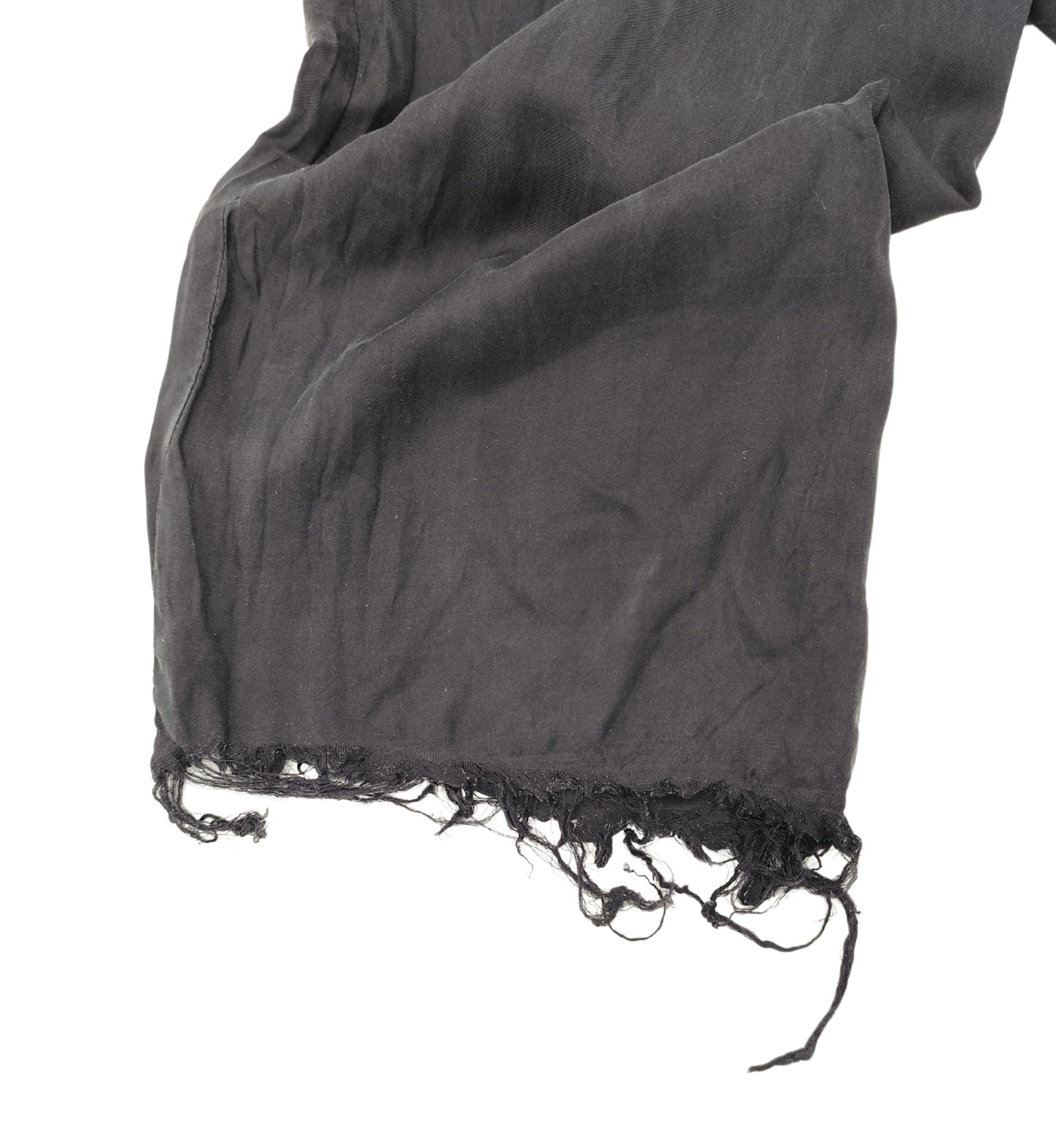Roberto Cavalli 2000s black distressed silk blouse and pants set For Sale 8