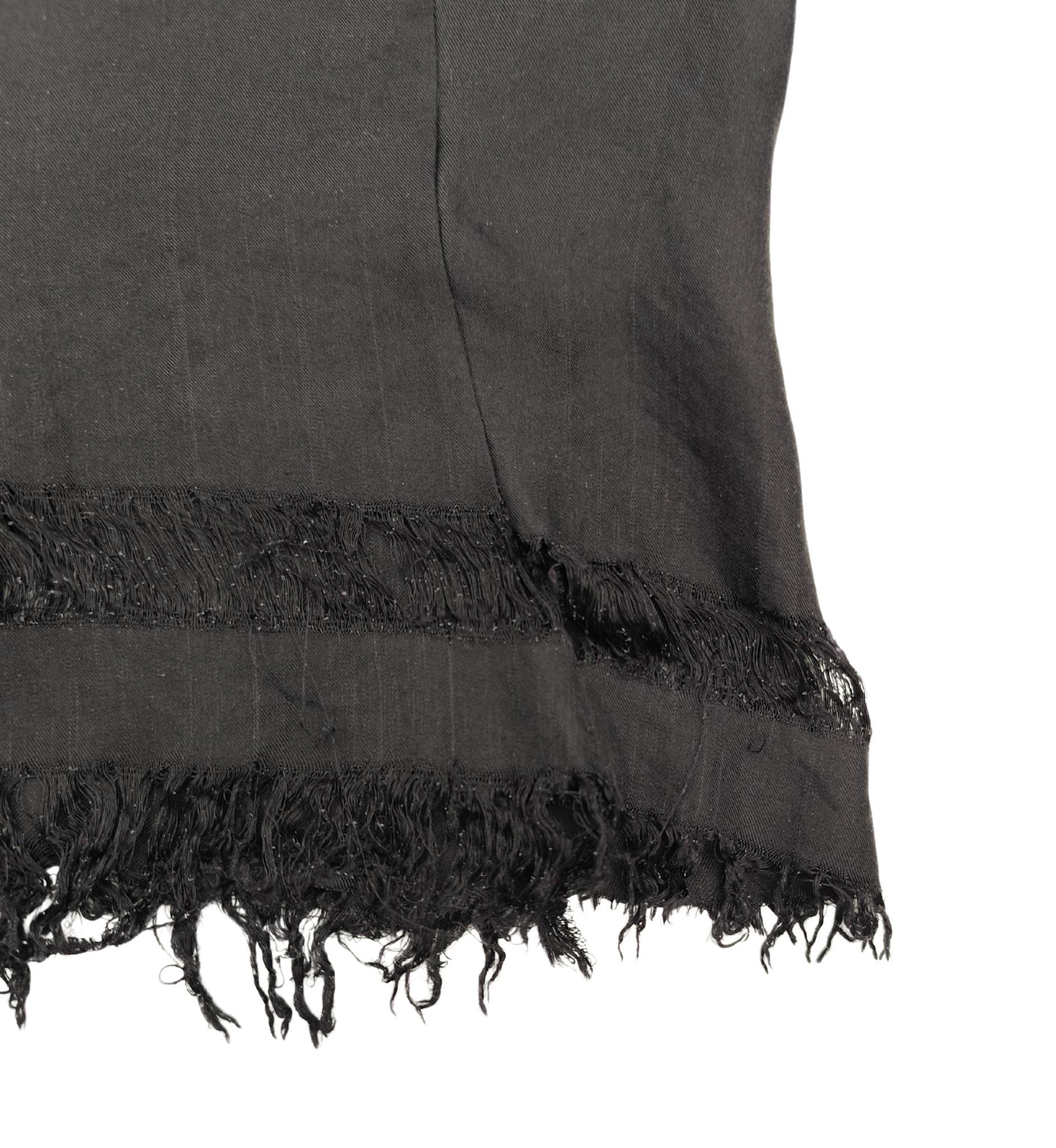 Roberto Cavalli 2000s black distressed silk blouse and pants set For Sale 3