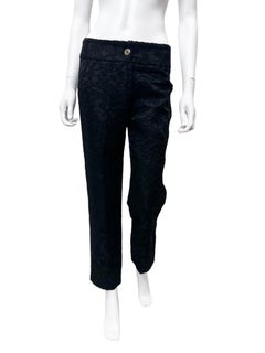 Roberto Cavalli 2000's Schwarz Floral gestrickte Mohair-Hose