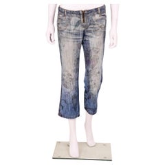 Roberto Cavalli 2000's Capri Blue Floral Jeans