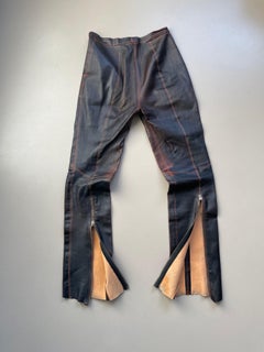 Roberto Cavalli 2000s Eroded Leather Pants