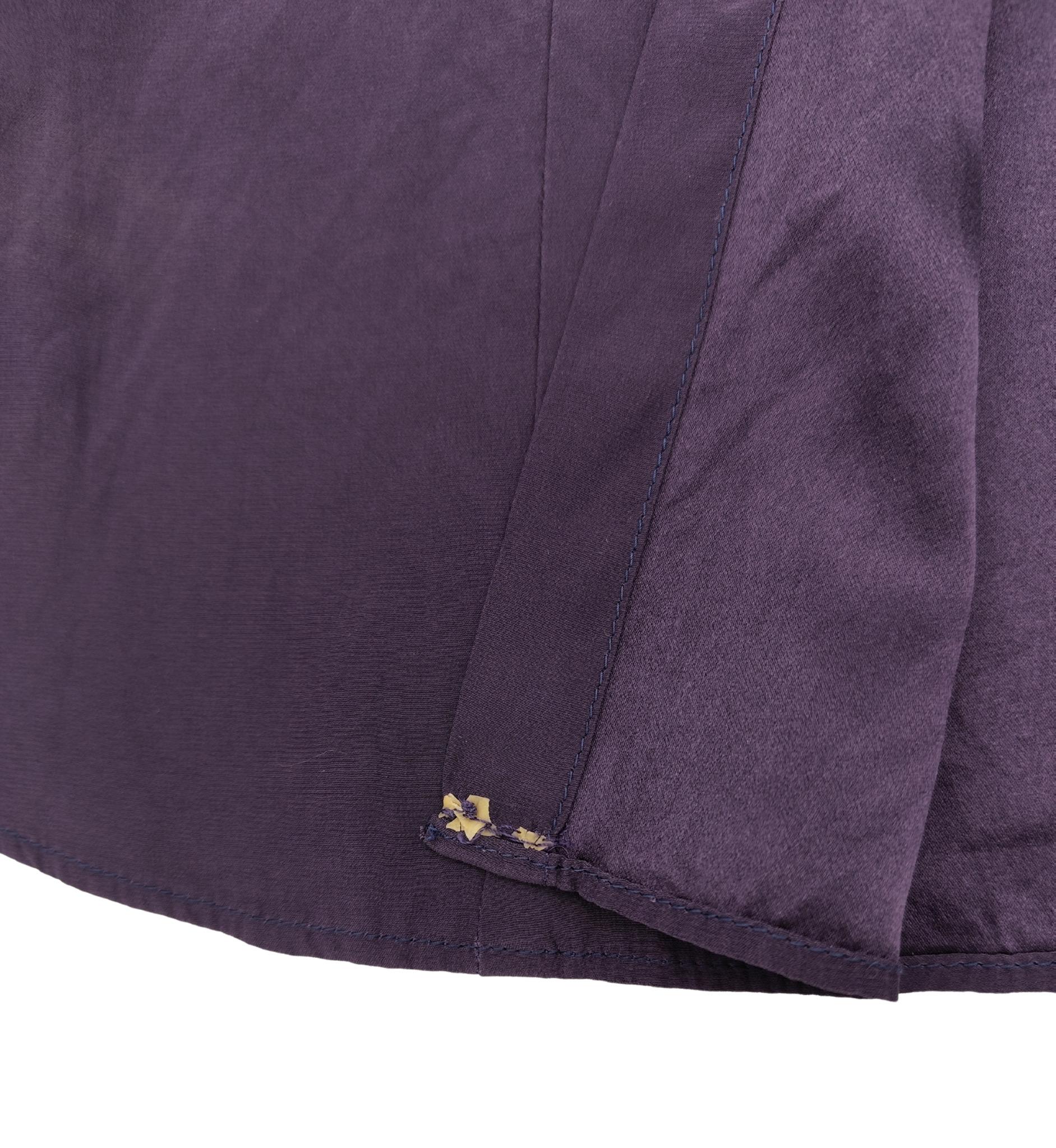 Roberto Cavalli 2000s purple silk and leather shirt and pants set For Sale 10