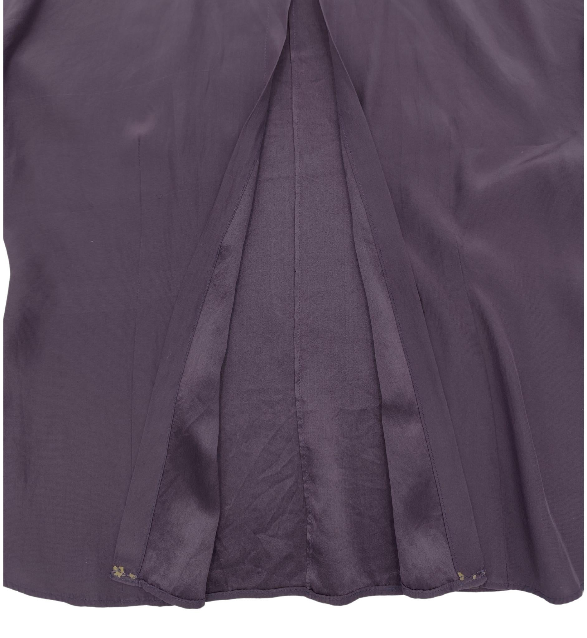 Roberto Cavalli 2000s purple silk and leather shirt and pants set For Sale 3