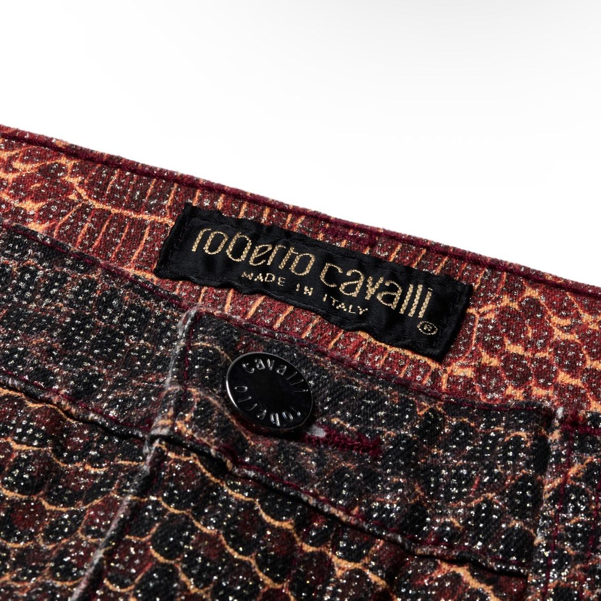 Roberto Cavalli 2000s Python Print Top and Pants Set For Sale 1