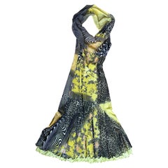 Roberto Cavalli 2000s Yellow Psychedelic Zebra dress