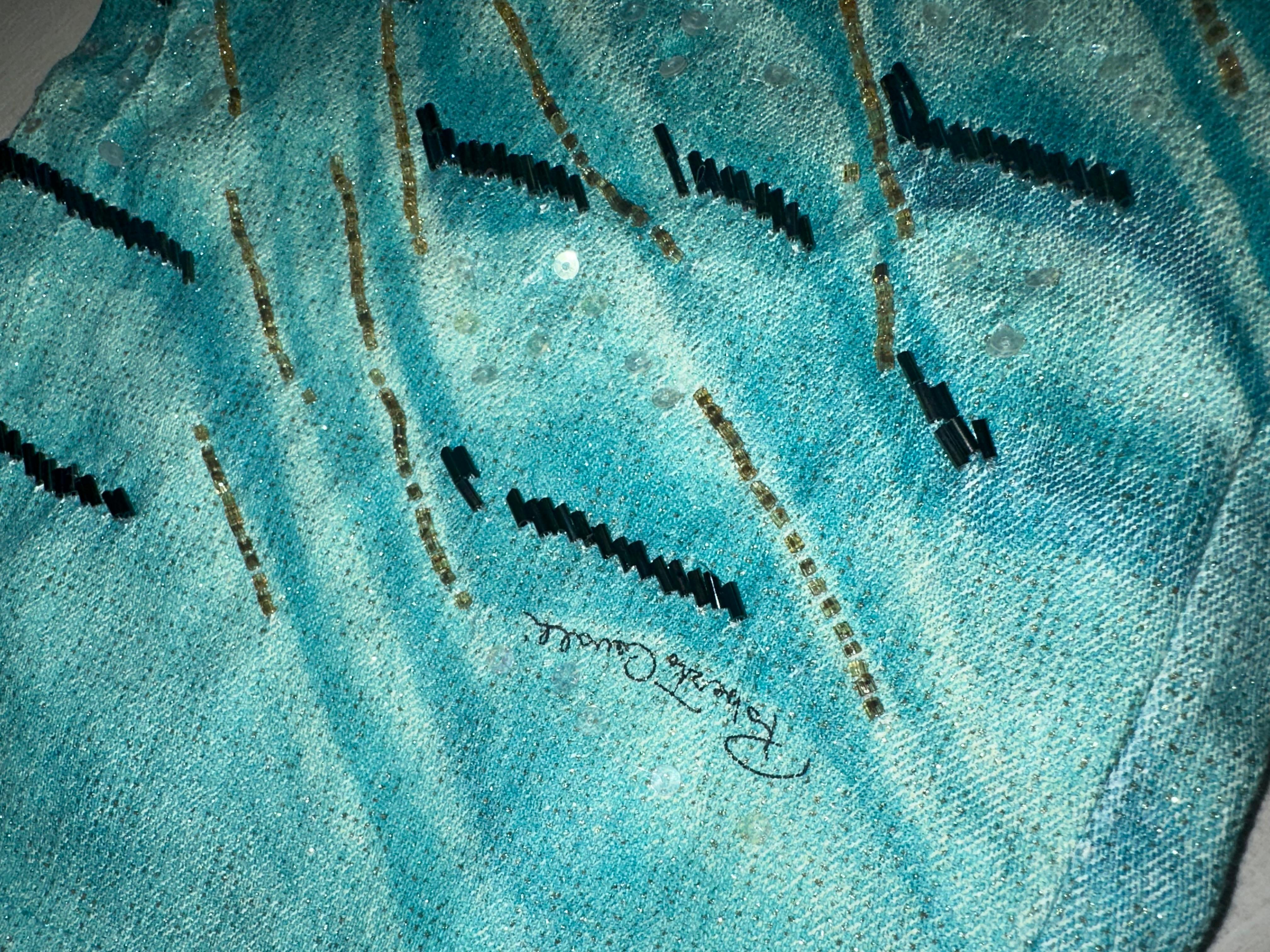 Roberto Cavalli 2001 runway beaded pants For Sale 4