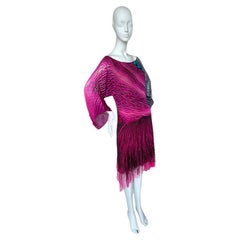 ROBERTO CAVALLI 2001 - Robe vintage en soie perlée style défilé