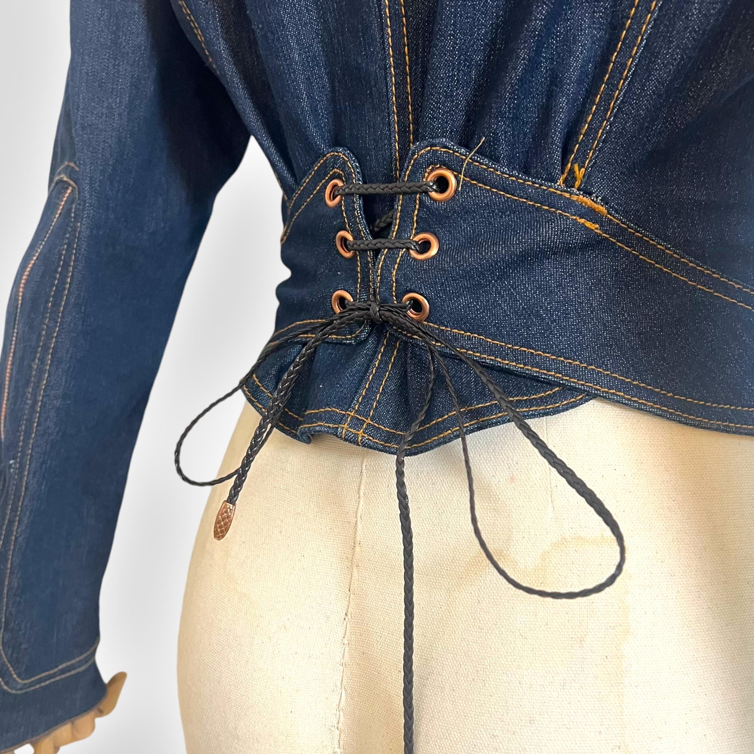 Women's Roberto Cavalli 2002 Denim Jacket, East-West Inspired For Sale