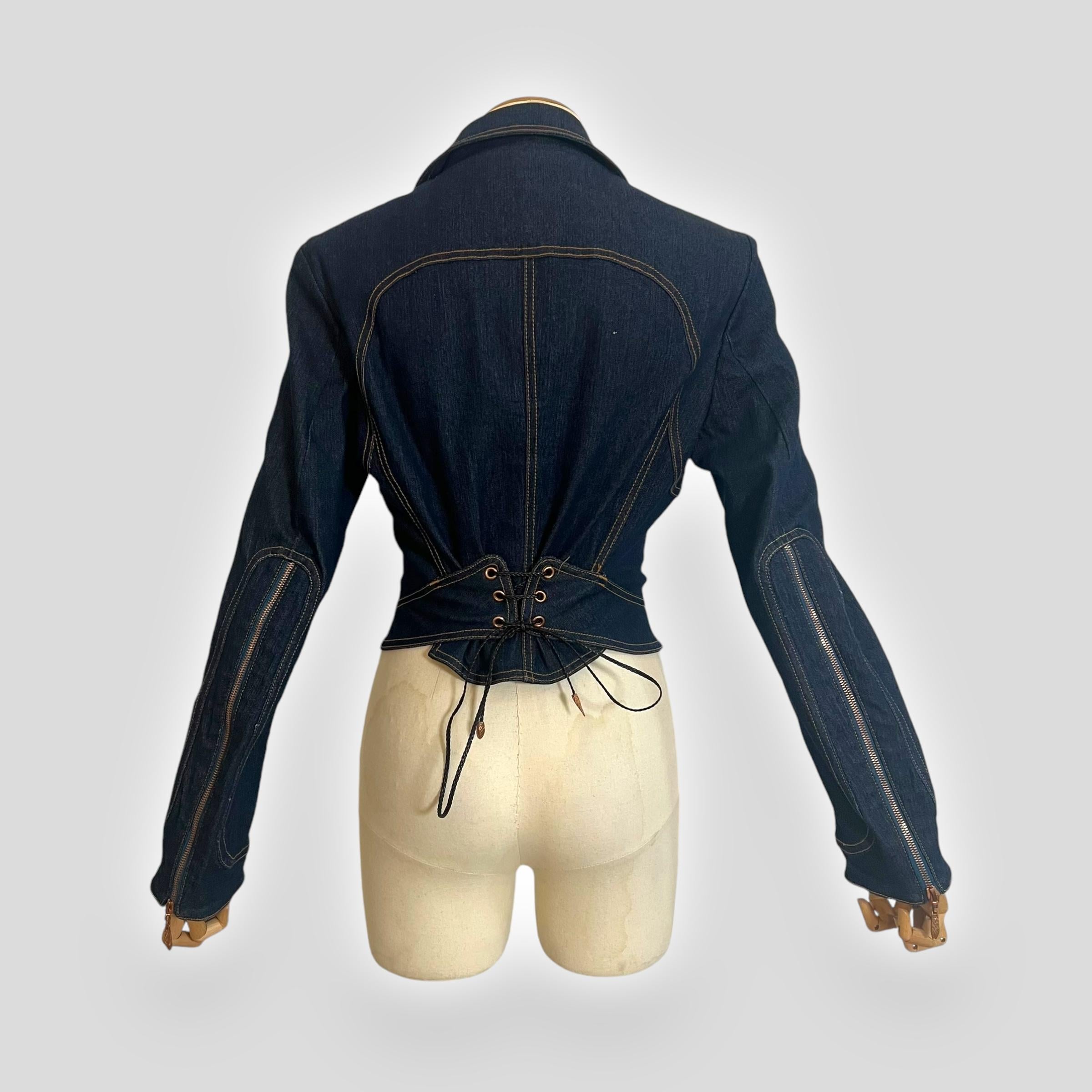 Roberto Cavalli 2002 Denim Jacket, East-West Inspired For Sale 1