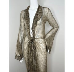 Roberto Cavalli 2002 leopard silk ruffle gown