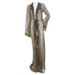 Roberto Cavalli 2002 leopard silk ruffle gown
