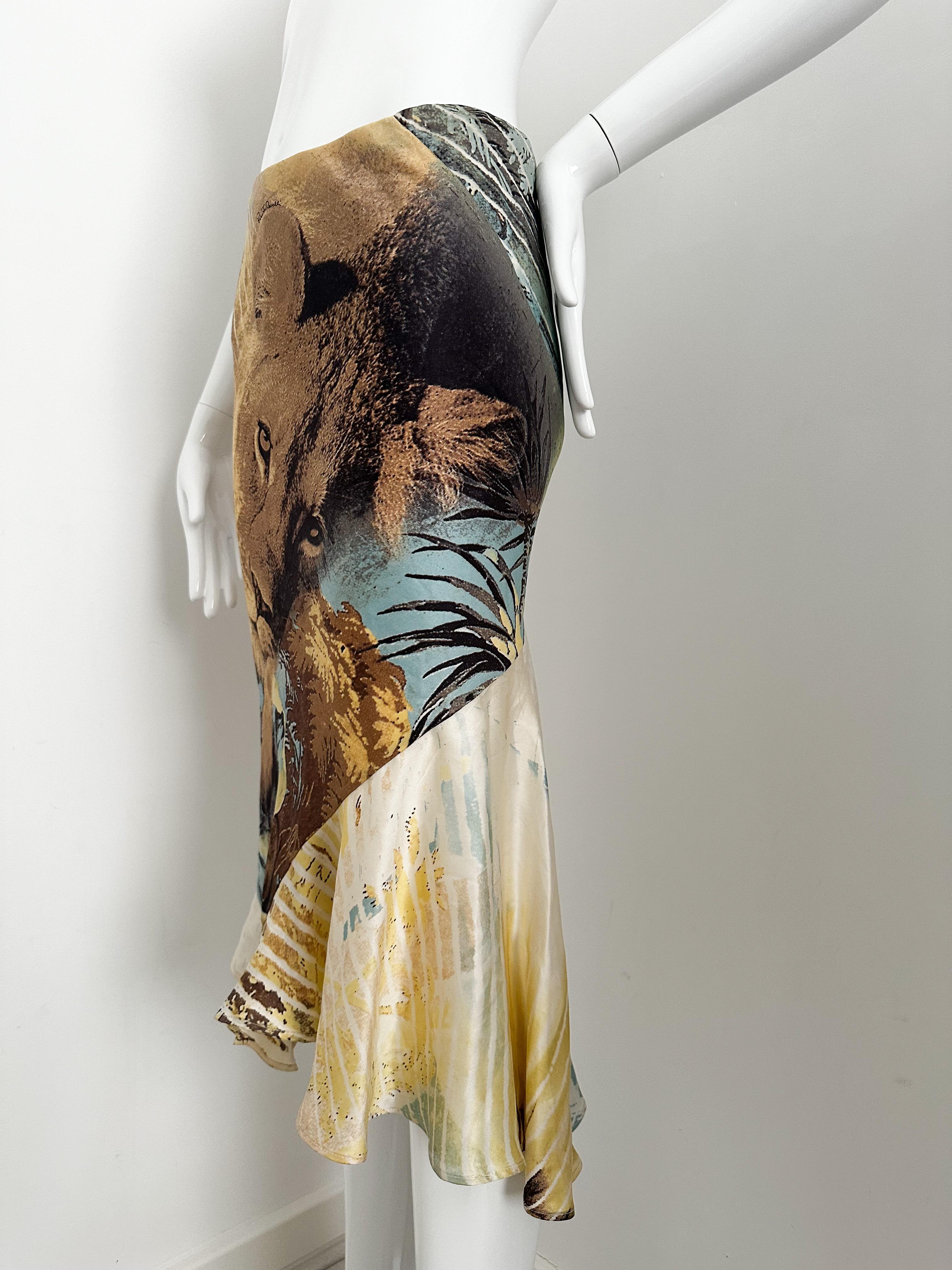 Women's Roberto Cavalli 2002 lion silk skirt or dress