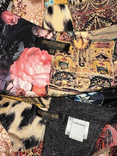 Roberto Cavalli 2002 patchwork print midi skirt and top set