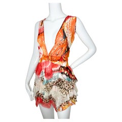 Roberto Cavalli 2002 runway silk mini dress