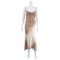 Roberto Cavalli 2002 Silk Shark Print Bias Cut Dress size L