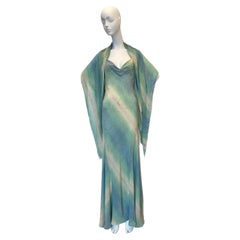 Roberto Cavalli 2002 vintage silk evening gown with shawl 