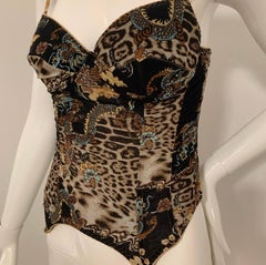 Roberto Cavalli 2003 animal print bustier top