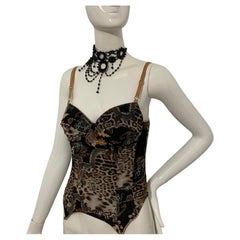 Roberto Cavalli 2003 animal print bustier top