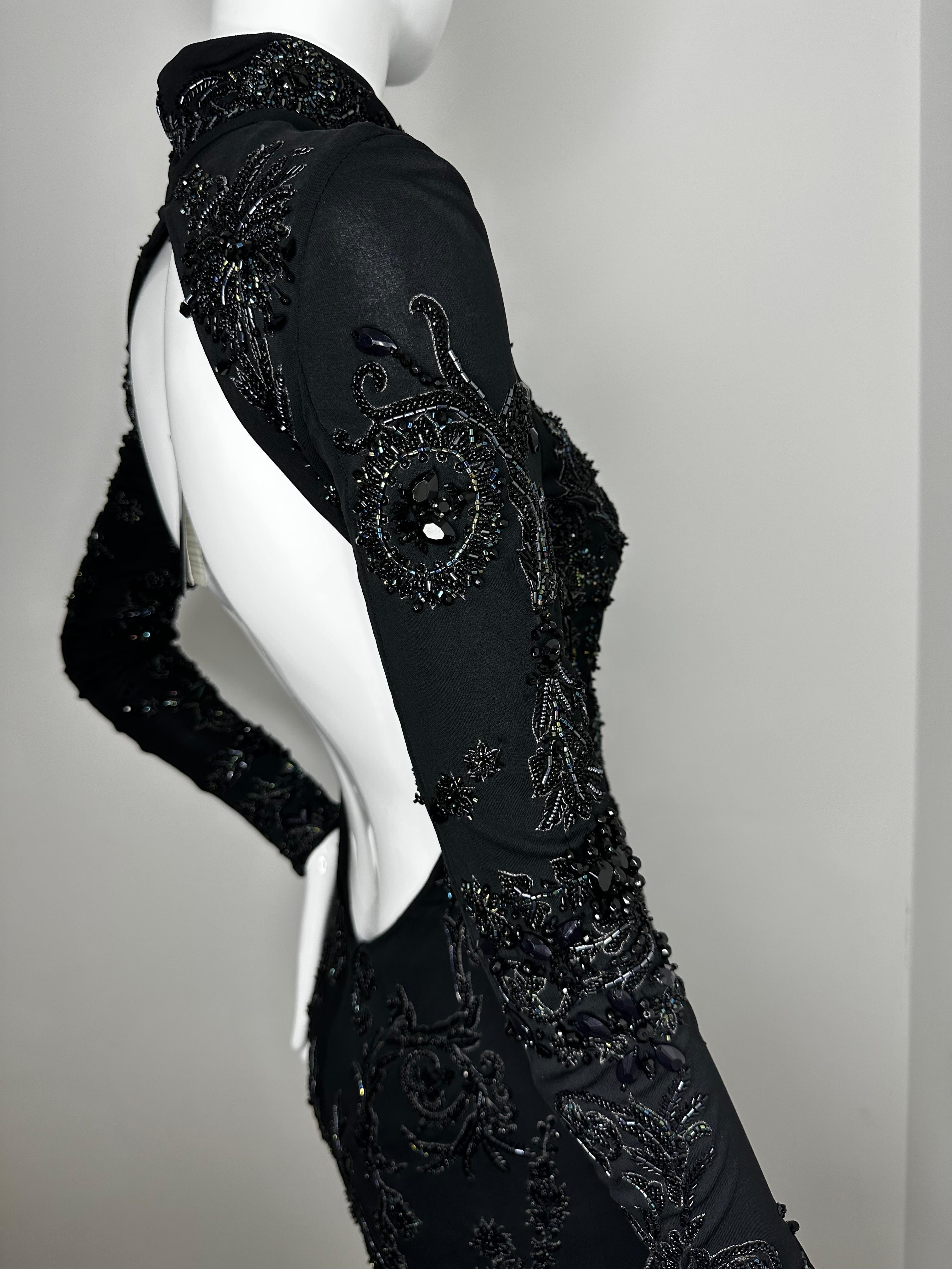 Roberto Cavalli 2003 beaded midi dress  For Sale 1