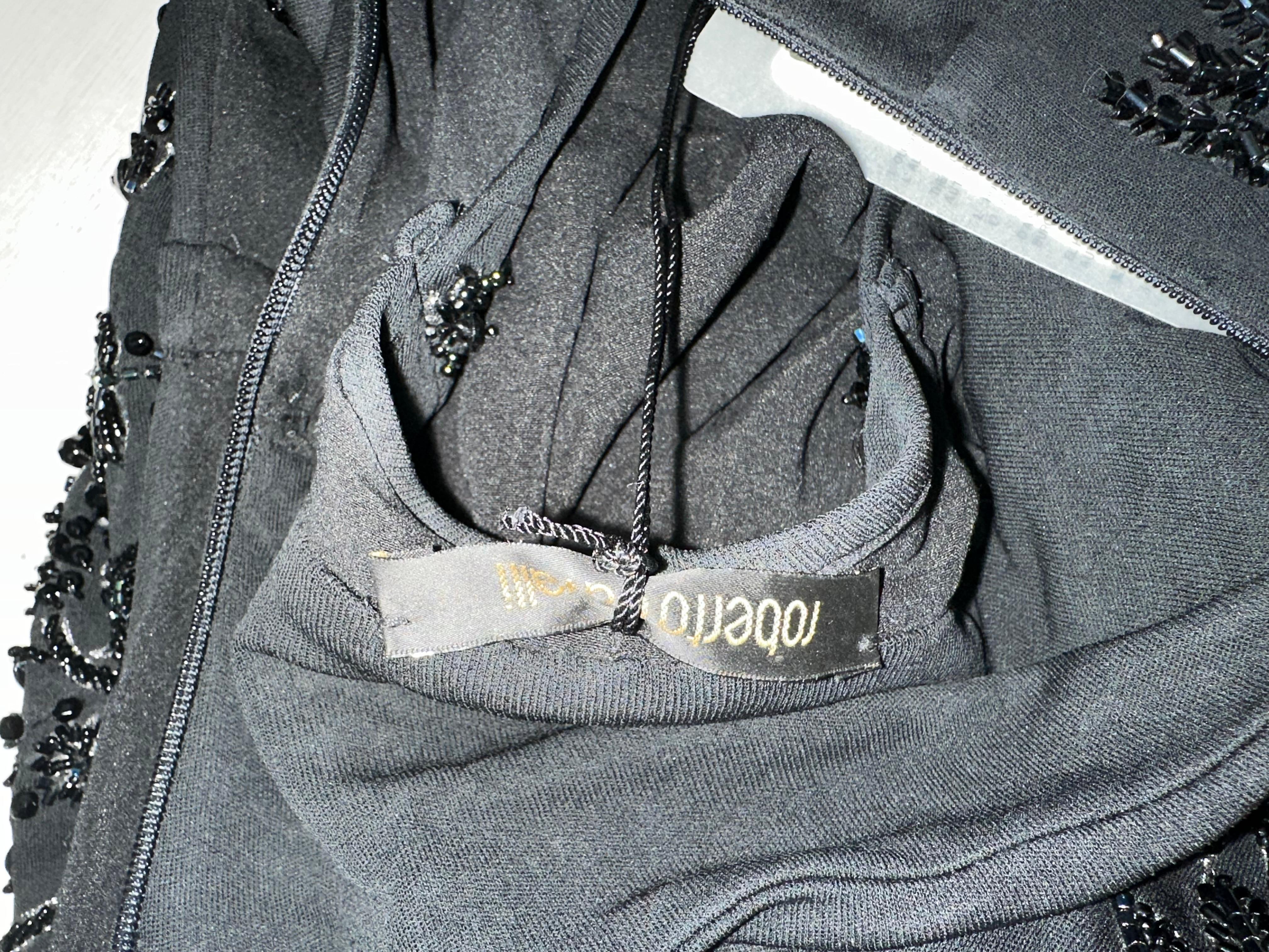 Roberto Cavalli 2003 black beaded midi dress  For Sale 4