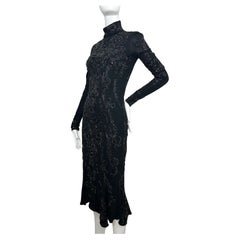 Roberto Cavalli 2003 black beaded midi dress