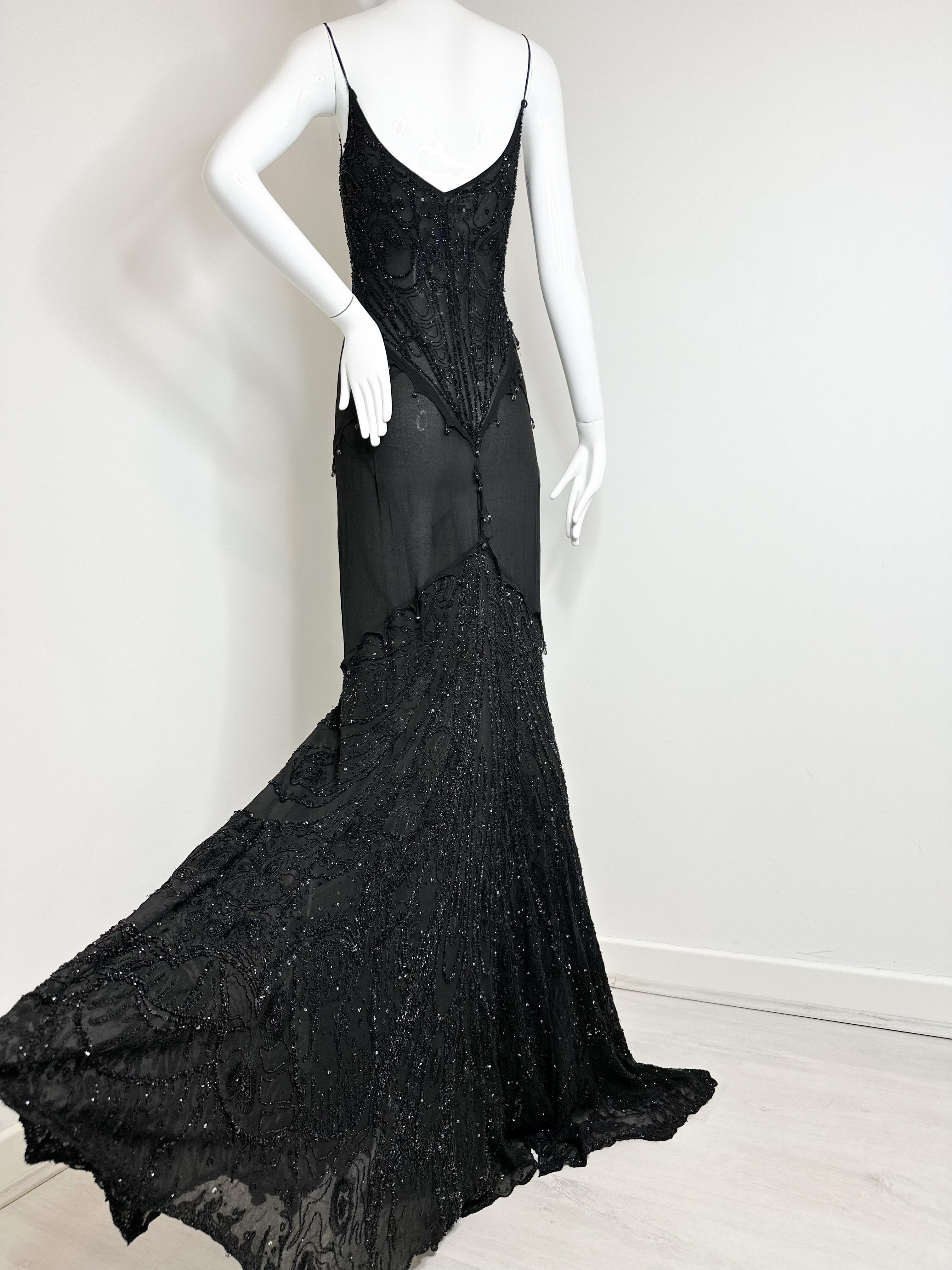 Roberto Cavalli 2003 Schwarzes Kleid mit Perlen 

Es ist absolut atemberaubend! Teil meiner Collection'S und ich bin nur bereit, sie für den richtigen Preis abzugeben. 

Keine Größe Tag, wie es entfernt wurde, aber es ist Größe S 

Insgesamt ist es