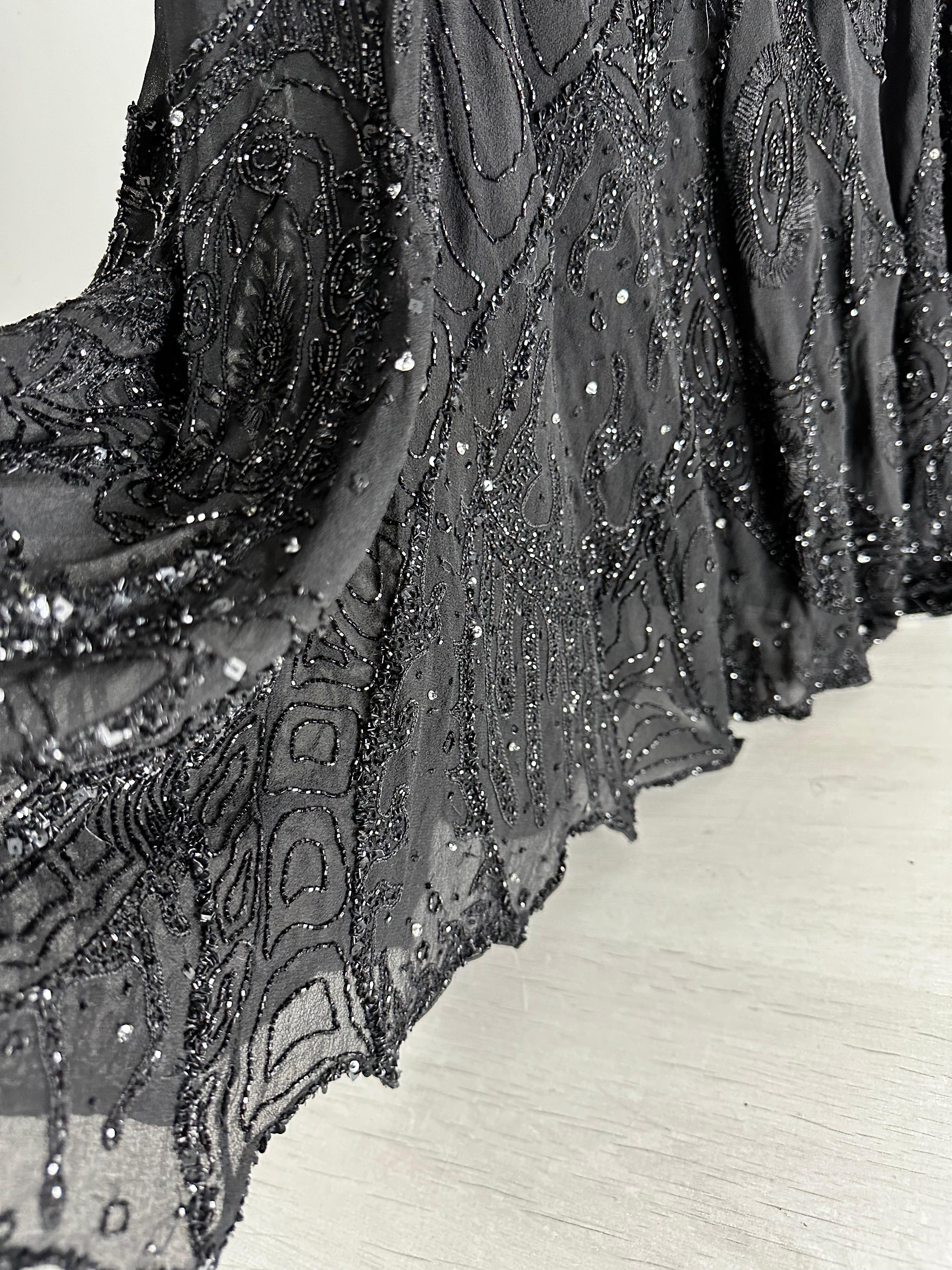 Roberto Cavalli 2003 black beaded maxi gown dress  For Sale 3