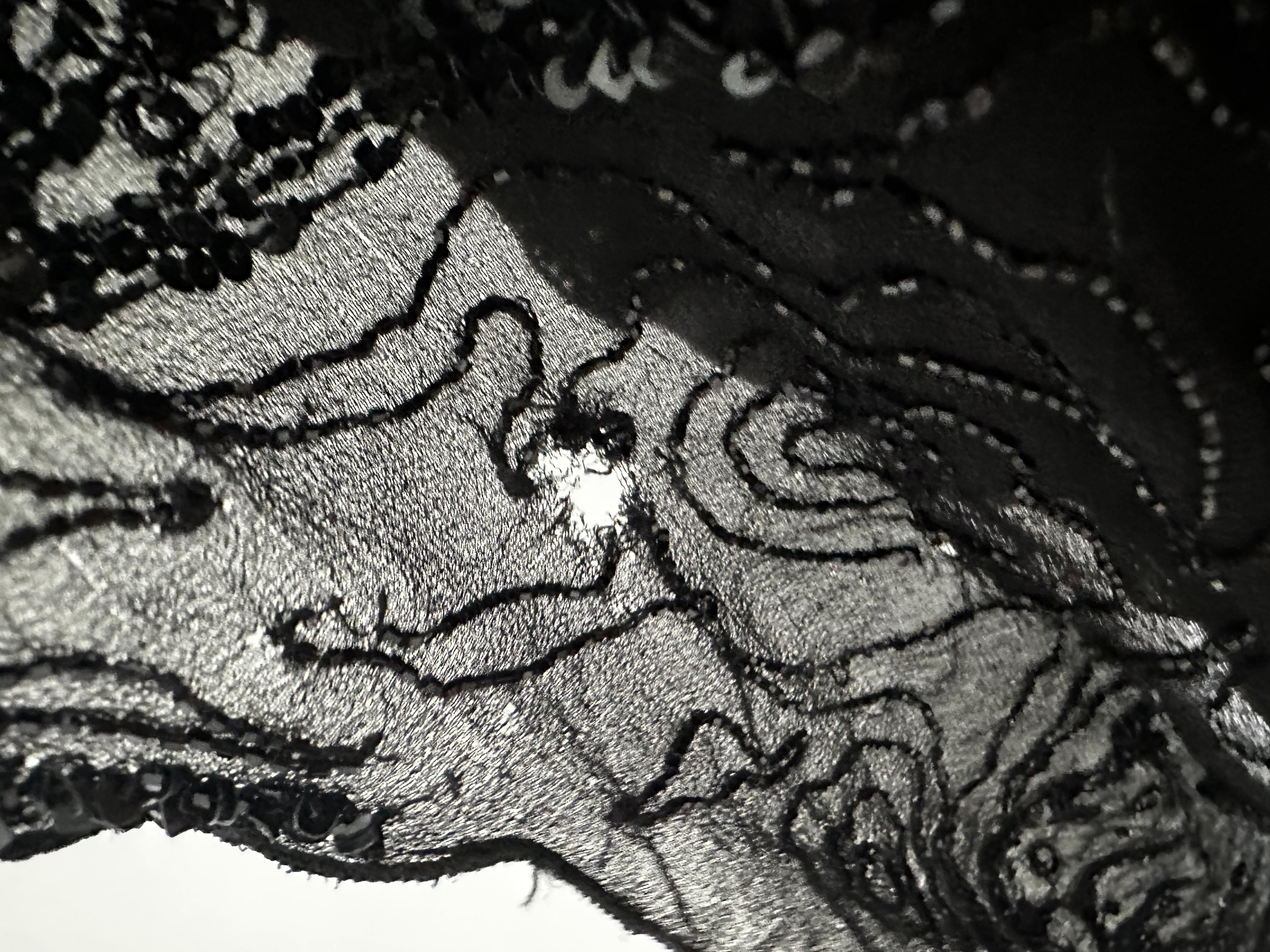 Roberto Cavalli 2003 black beaded maxi gown dress For Sale 5