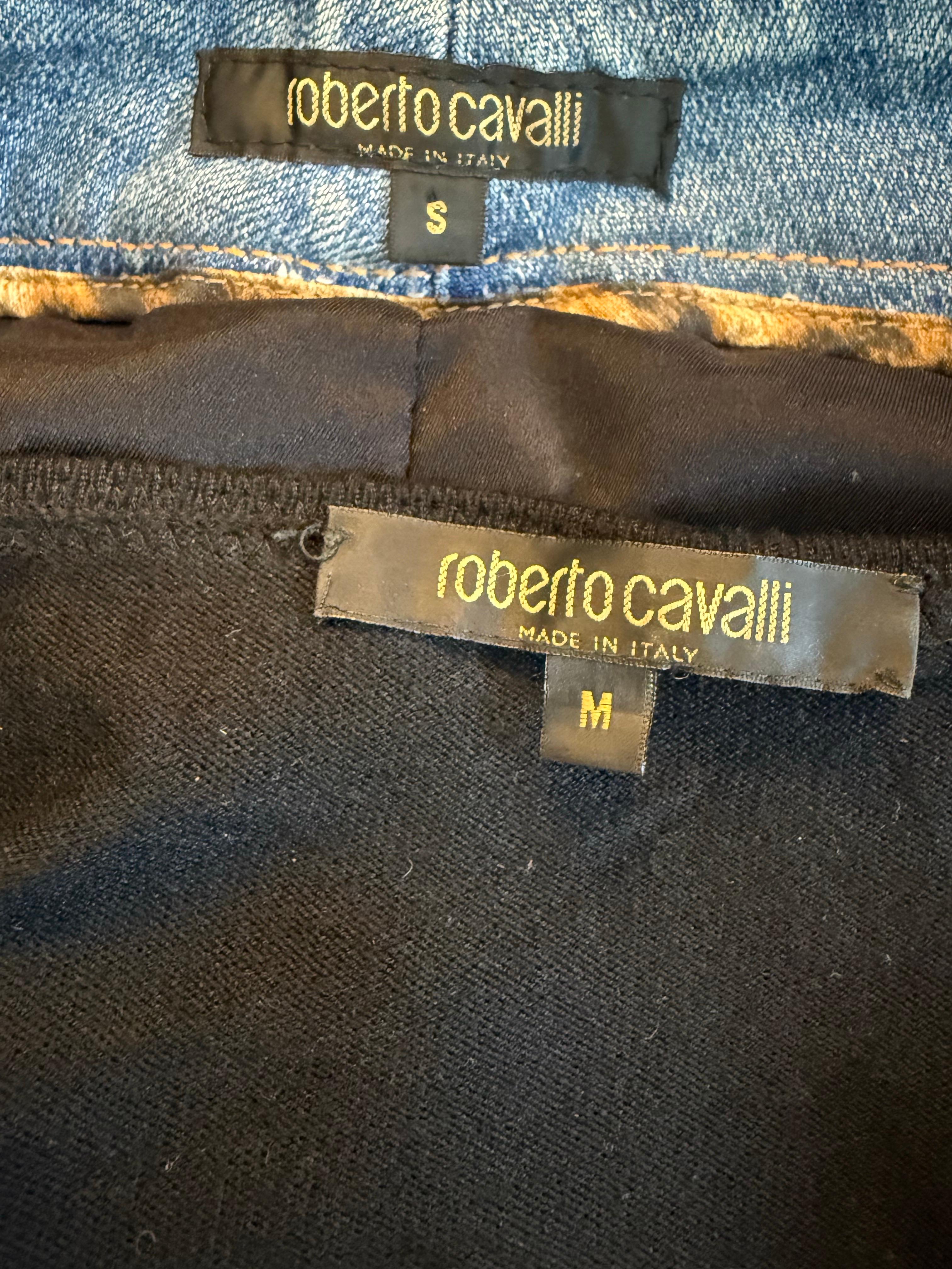 Roberto Cavalli 2003 Schwarzer Lederpullover Oberteil & Rock 2 Stück Set Ensemble im Angebot 11