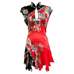Roberto Cavalli 2003 chinoiserie silk dress