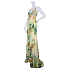 Roberto Cavalli 2003 floral silk gown 