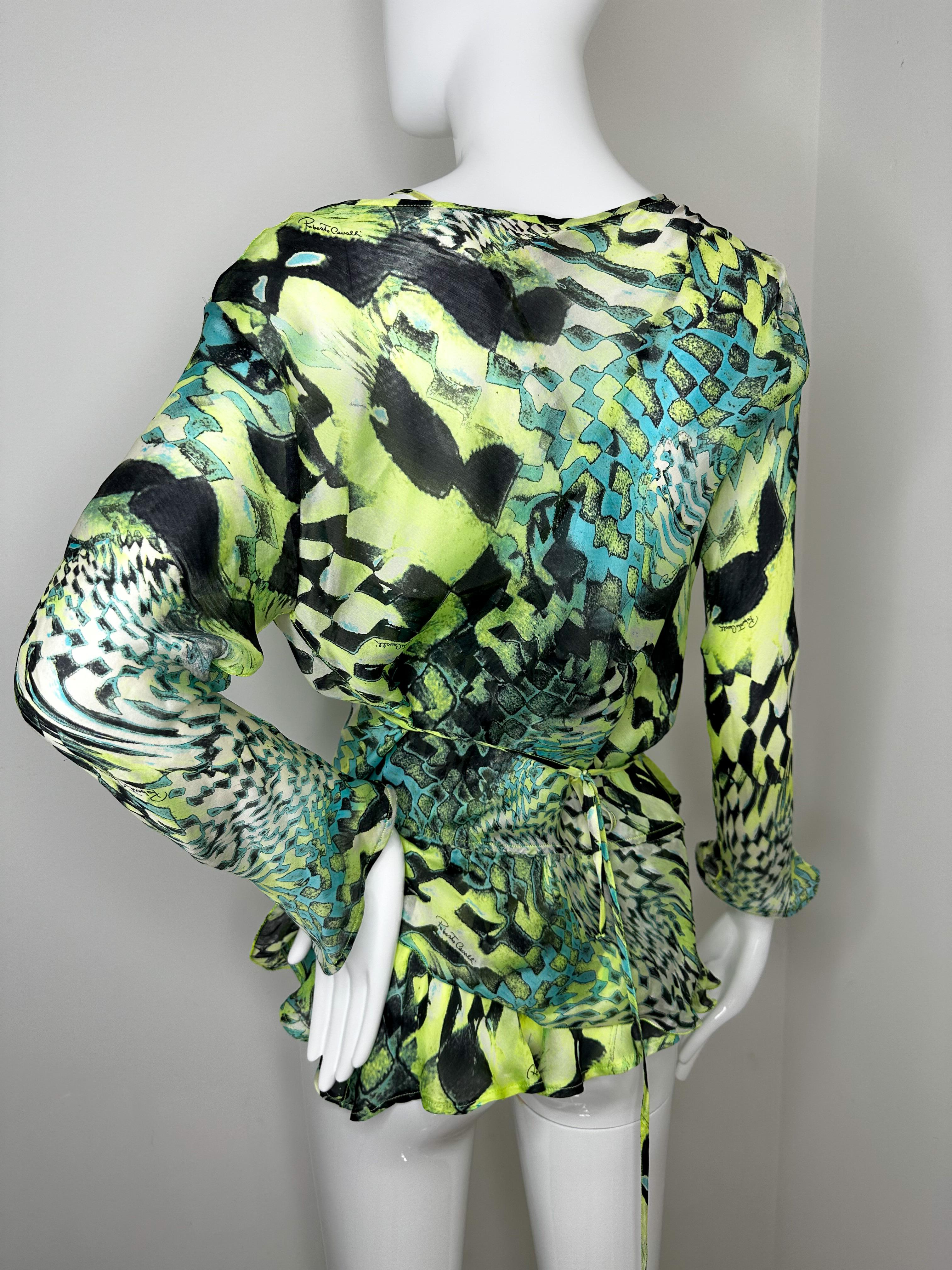 Women's Roberto Cavalli 2003 psychedelic print camisole cardigan set  For Sale