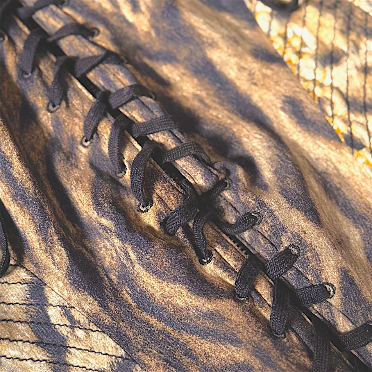 Roberto Cavalli 2003 Corsé de seda con encaje y estampado animal en Bueno estado para la venta en PARIS, FR