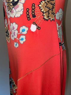 ROBERTO CAVALLI 2003 vintage red Chinoiserie Cheongsam dress