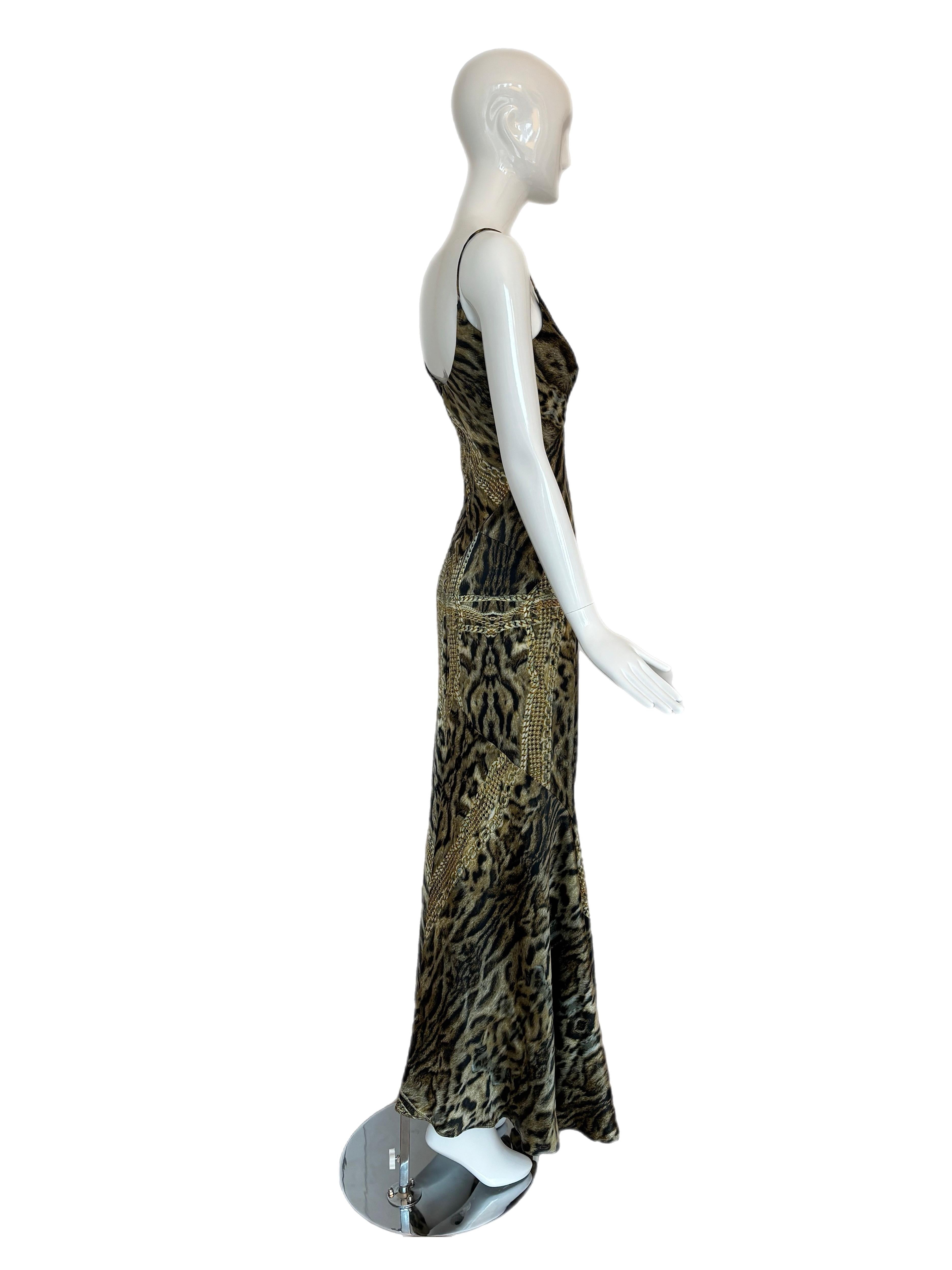 ROBERTO CAVALLI Vestido de noche de seda Vintage 2003 1