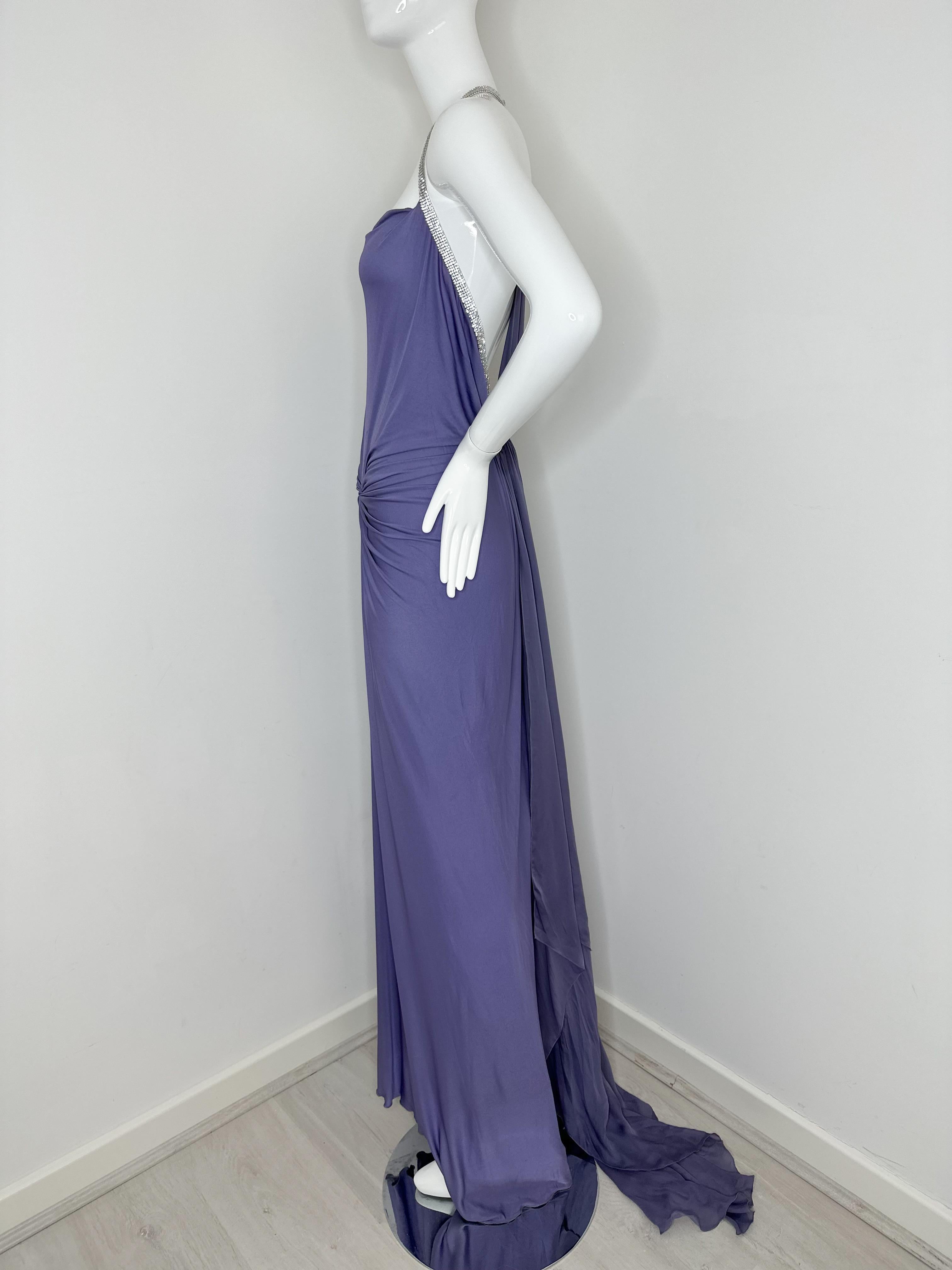 Robe longue en cristal Roberto Cavalli 2004 Pour femmes en vente