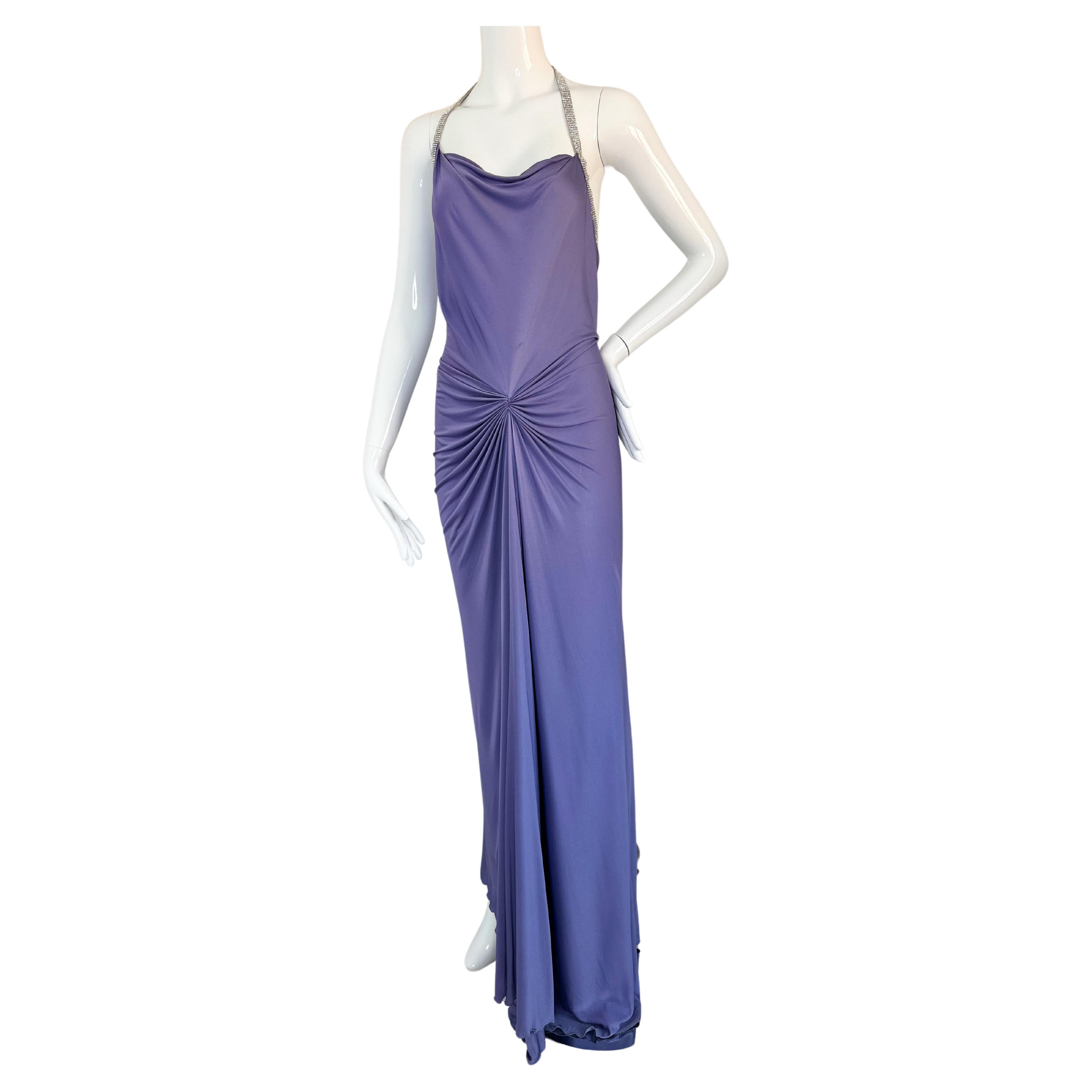 Roberto Cavalli 2004 crystal maxi gown For Sale