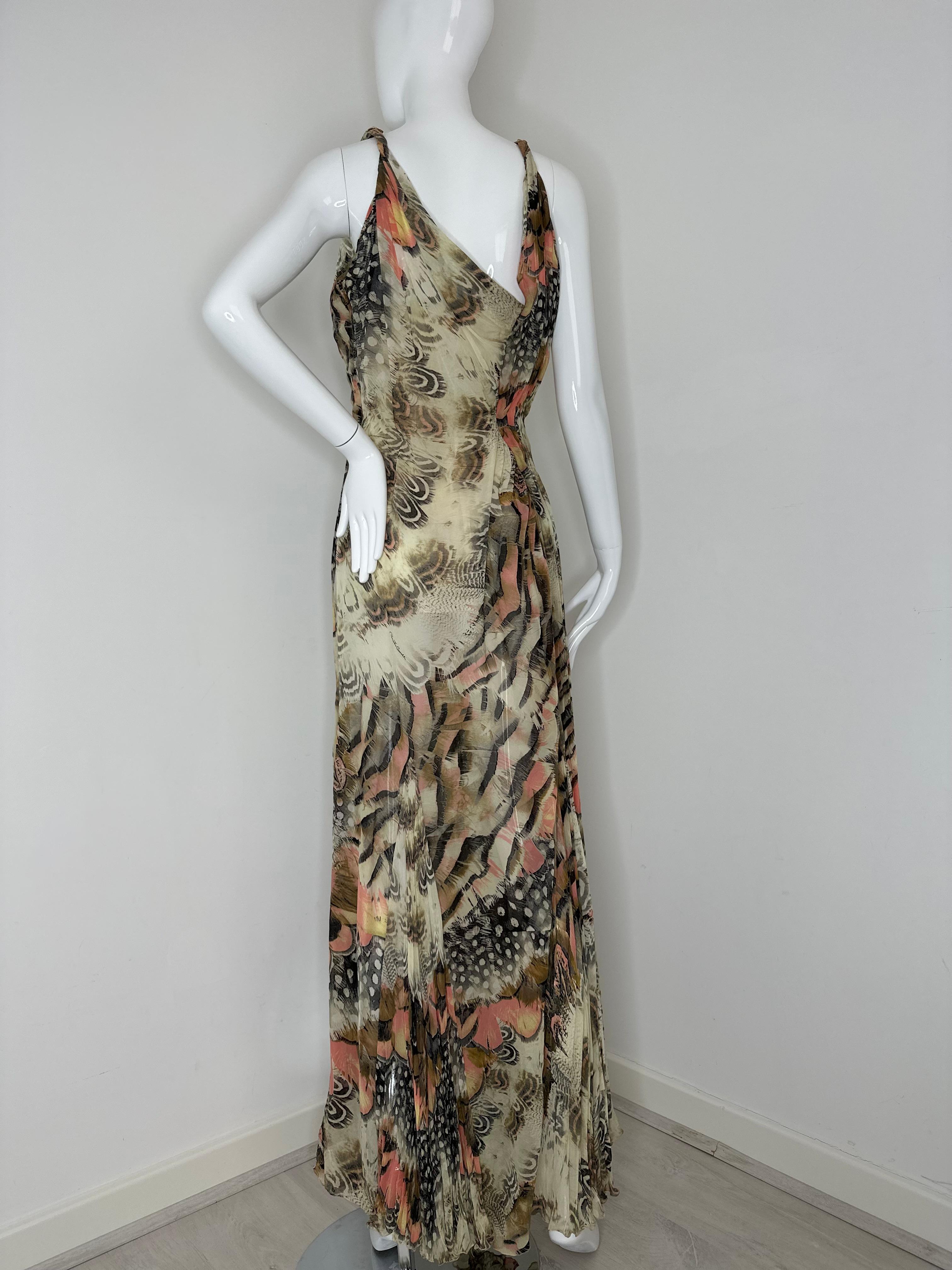 Roberto Cavalli 2004 feather gown In Good Condition In Annandale, VA