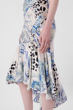 Roberto Cavalli 2004 Paisley Print Mermaid Slip Dress