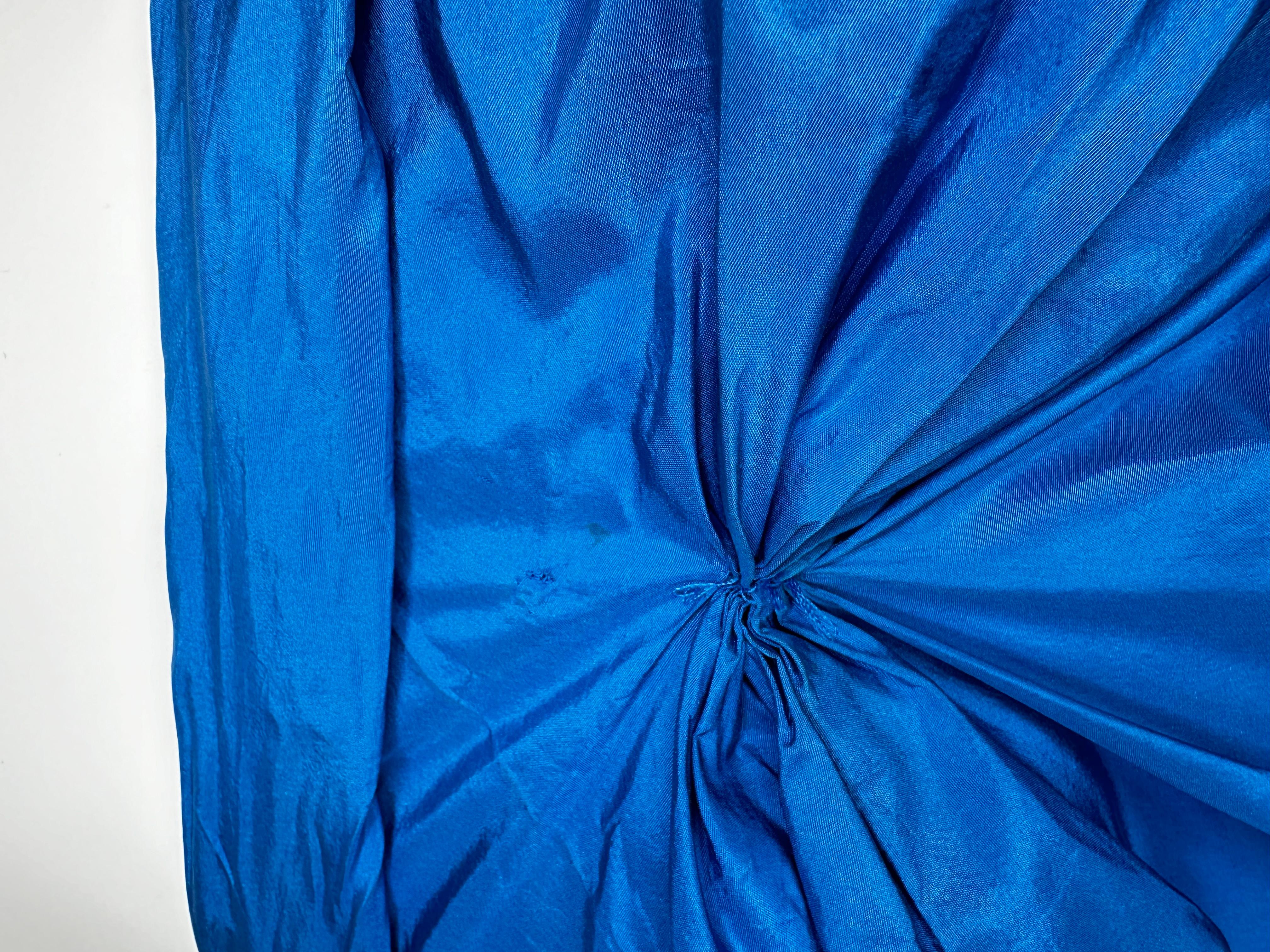 Roberto Cavalli 2005 blue ruffle maxi gown dress For Sale 6