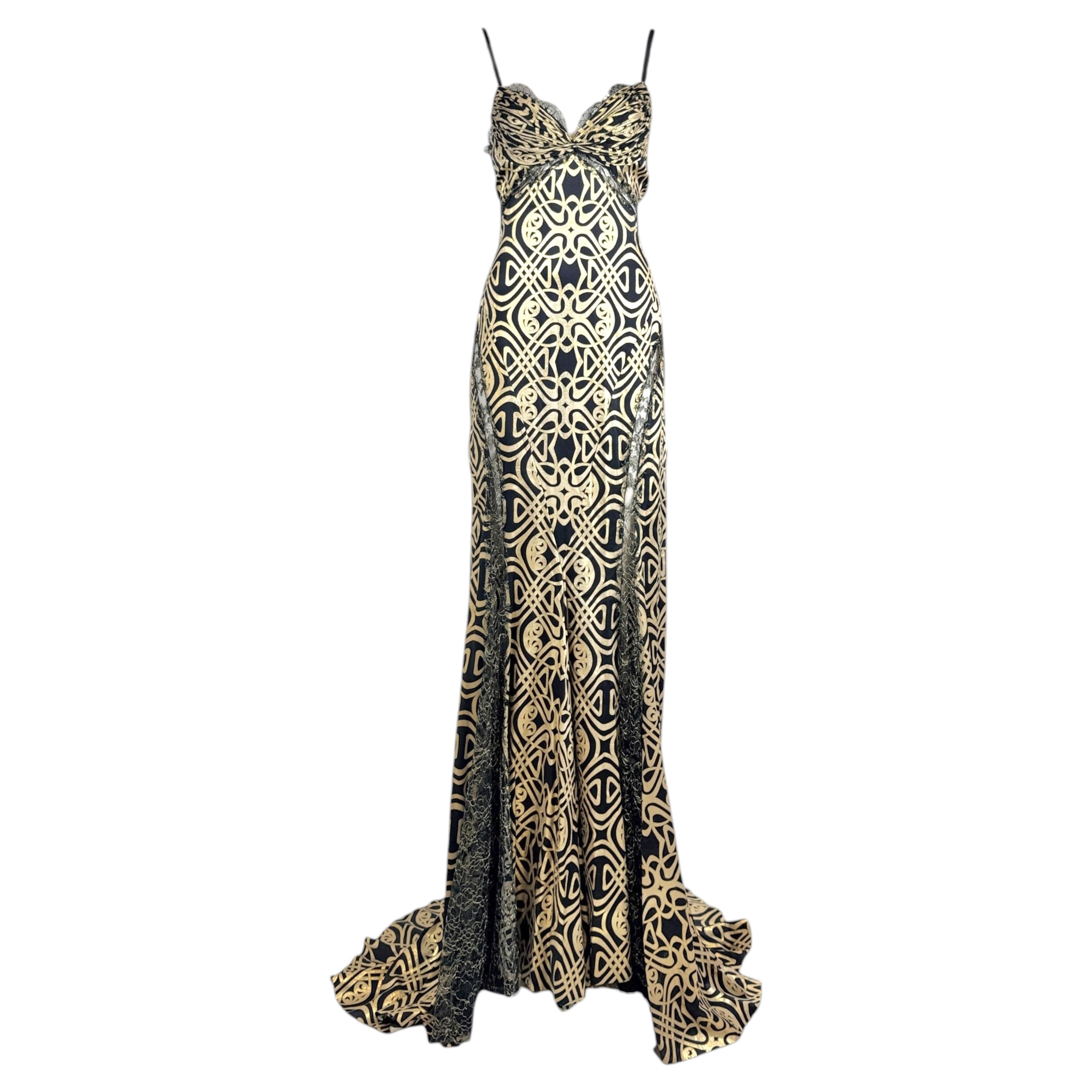 Roberto Cavalli, 2005: Maxikleid aus bedruckter Seide
