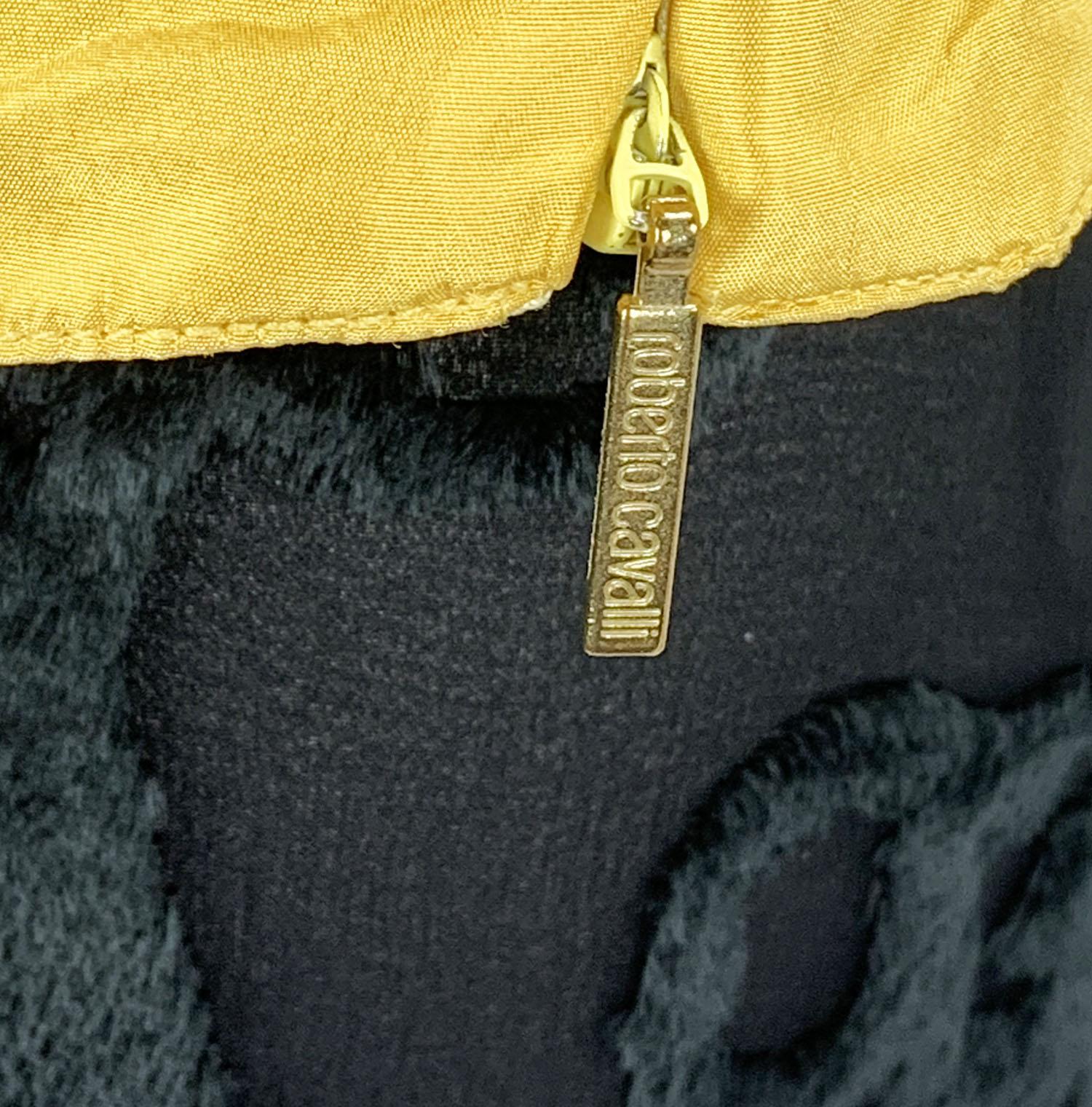 Roberto Cavalli 2005 Taffeta Silk Yellow Strapless Lace Up Corset Top Italian M In New Condition For Sale In Montgomery, TX