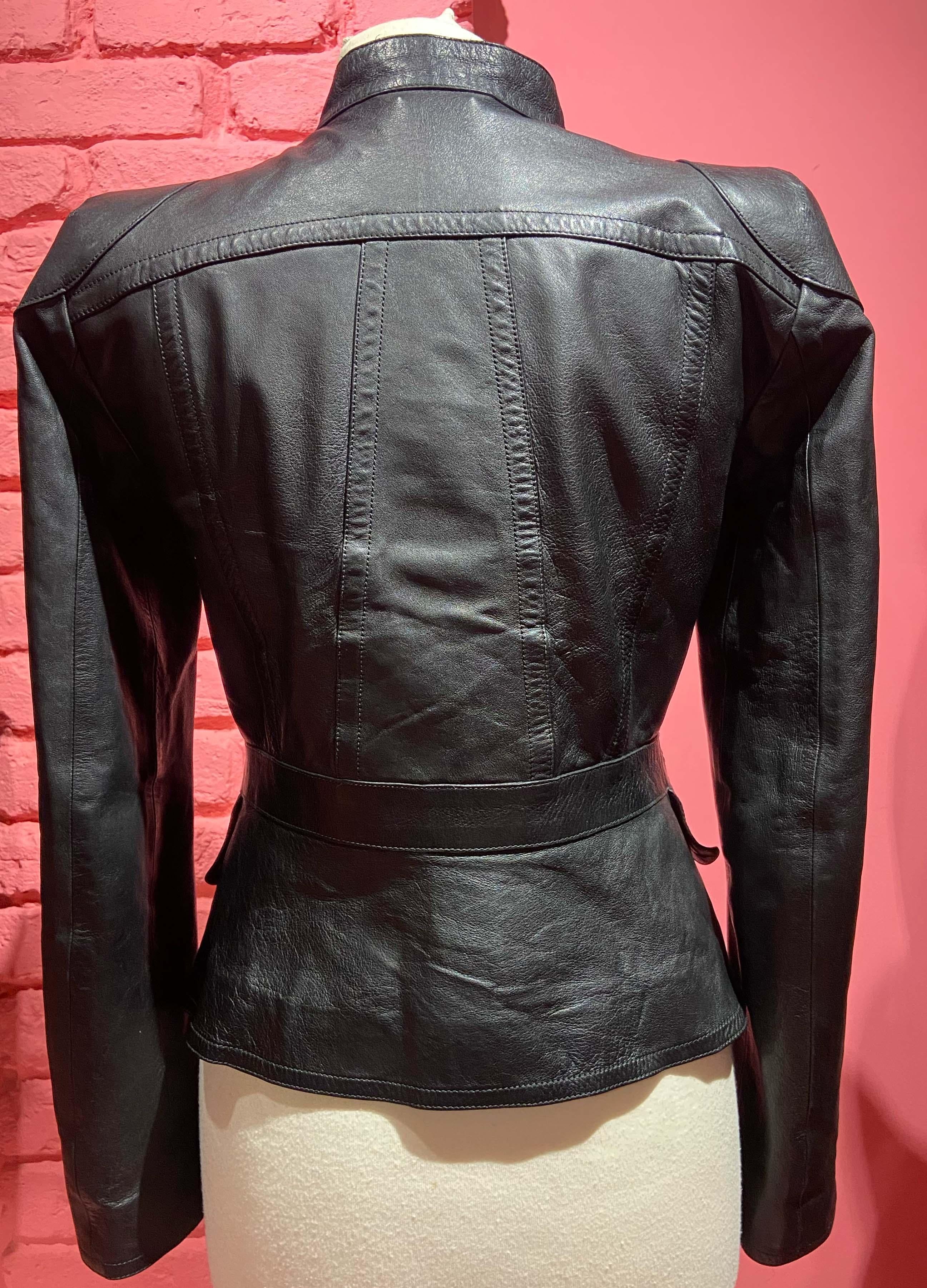 Roberto Cavalli 2006 Viintage Leather Double Zip Jacket 1
