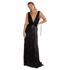 Roberto Cavalli 2007 Vintage Maxi Sequin Gown Dress Sz IT38