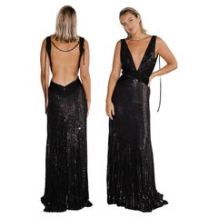 Roberto Cavalli 2007 Vintage Maxi Sequin Gown Dress Sz IT38
