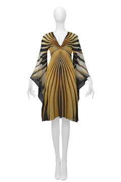 Roberto Cavalli 2007 Yellow Monarch Butterfly Dress