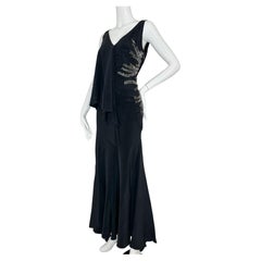 Roberto Cavalli 2010 silk beaded black gown