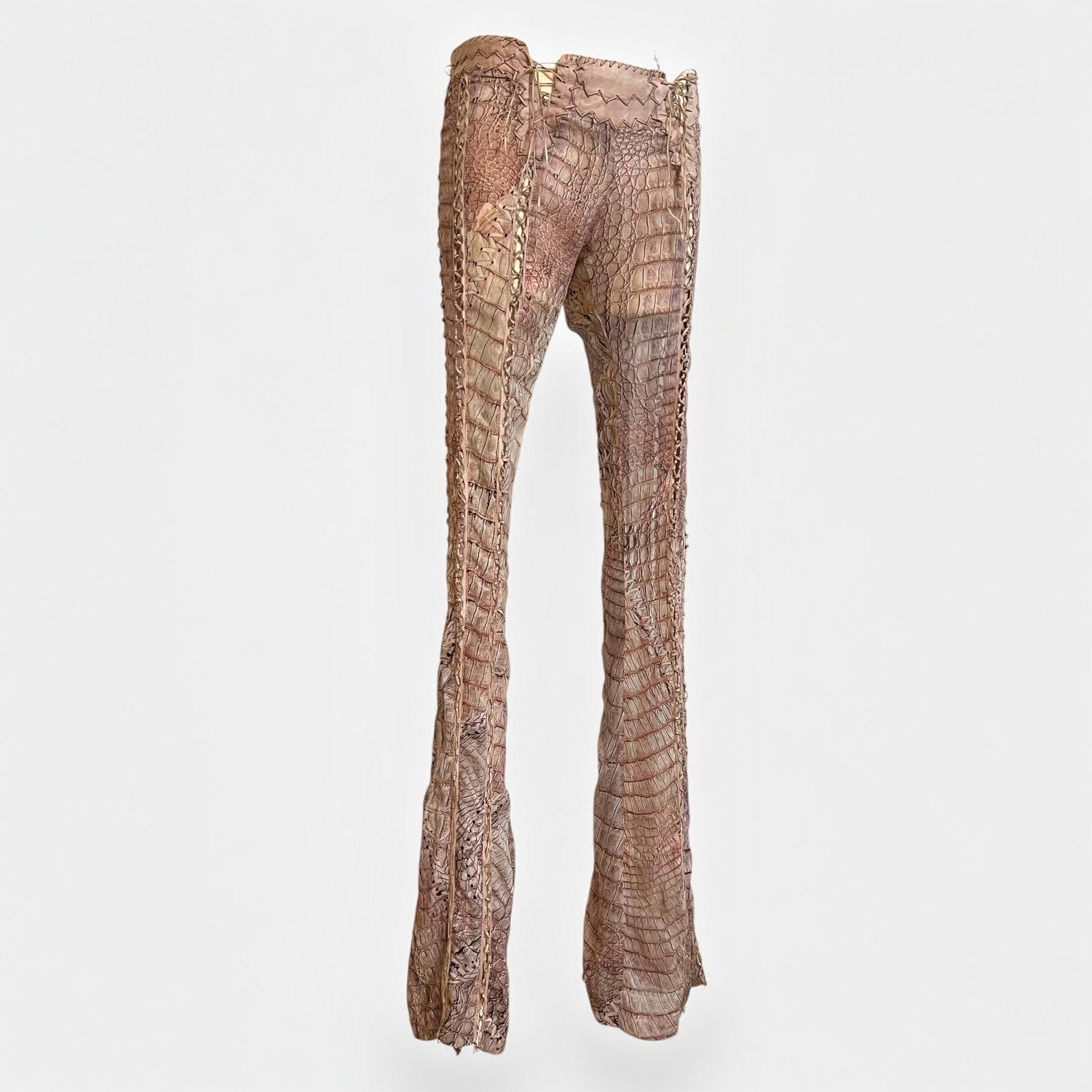 Roberto Cavalli 2011 alligator print pants 7