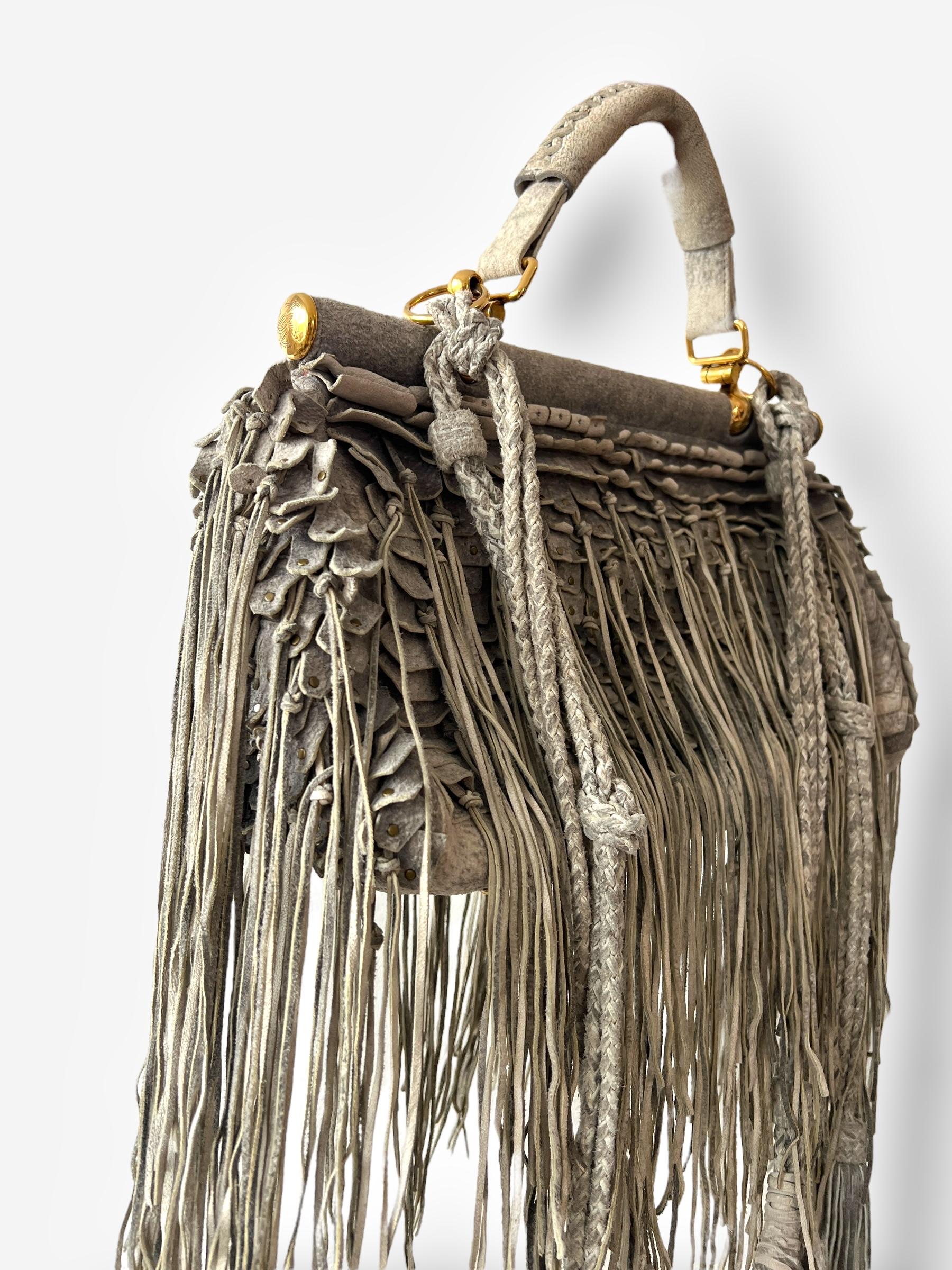 Roberto Cavalli 2011 Sac à main à franges en daim vieilli Bon état - En vente à CAPELLE AAN DEN IJSSEL, ZH