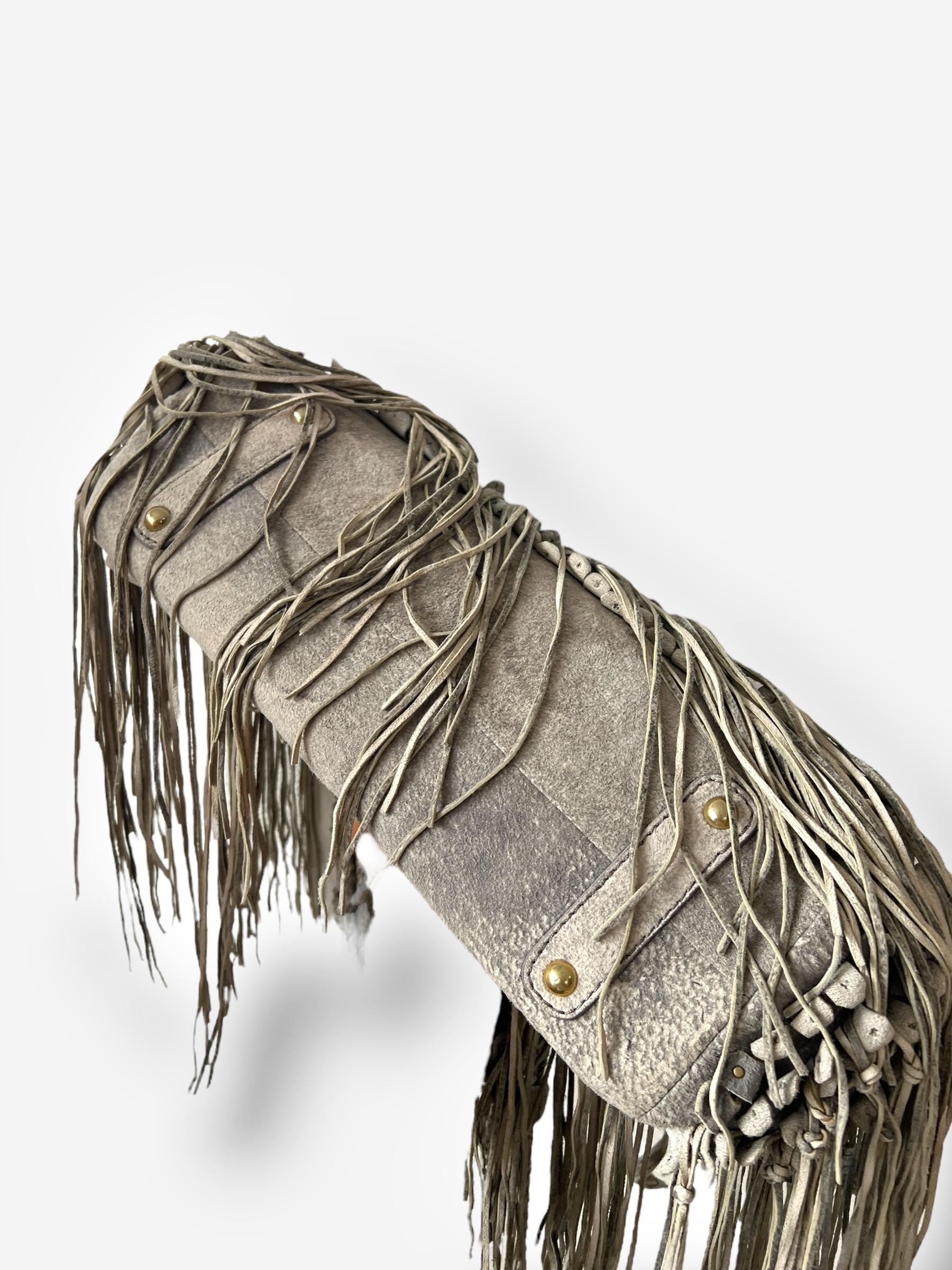 Roberto Cavalli 2011 Sac à main à franges en daim vieilli Pour femmes en vente
